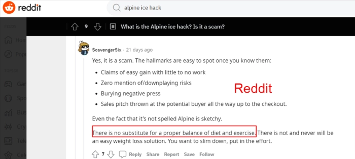 Alpine Ice Hack Complaints from Reddit