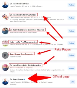 Dr Juan Rivera Keto Gummies facebook pages