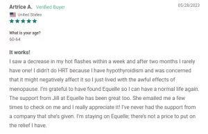 Equelle Menopause Customer Positive Reviews 2