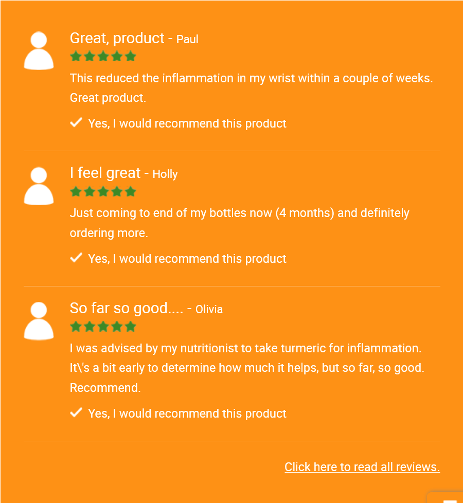 Turmeric Curcumin Plus Customer Reviews