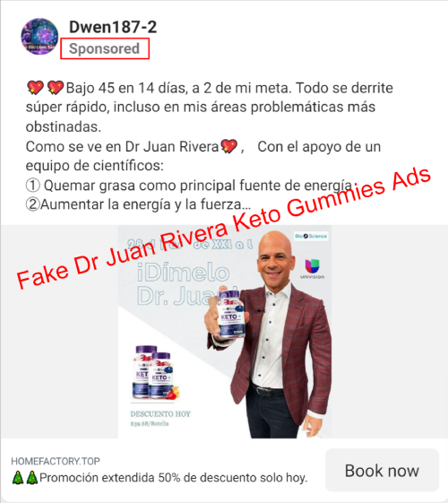 fake Dr Juan Rivera Keto Gummies endorsement ads