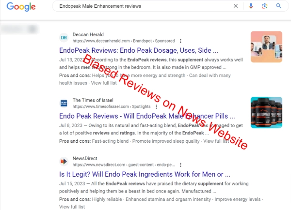 biased Endopeak Male Enhancement Reviews