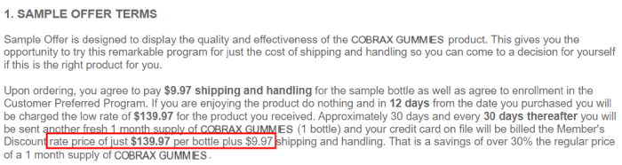 Cobrax Gummies free trial terms