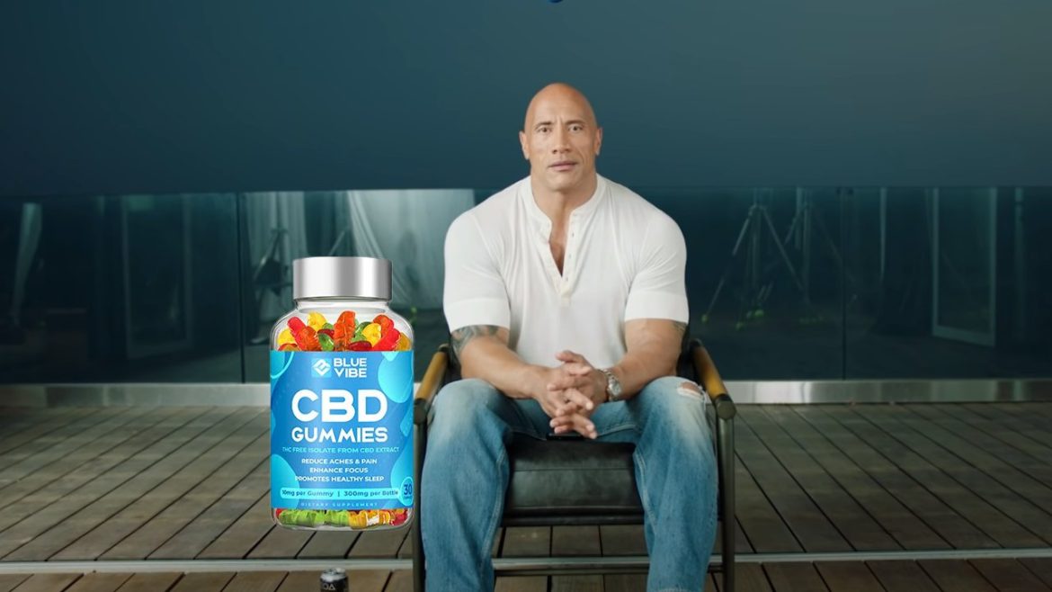 edited video of Dwayne Johnson to sell CBD gummies