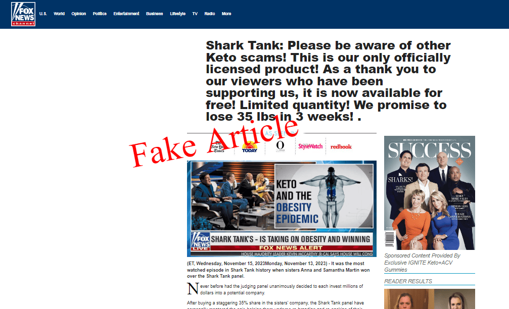 Shark Tank Fake scams