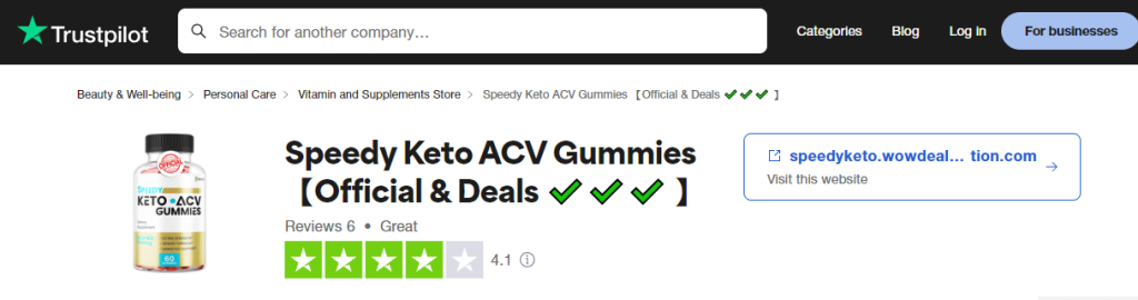 Trustpilot Speedy Keto ACV Gummies