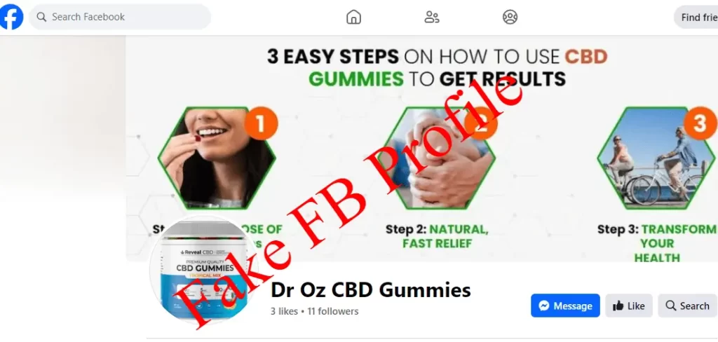Dr. OZ CBD Gummies Facebook Profile