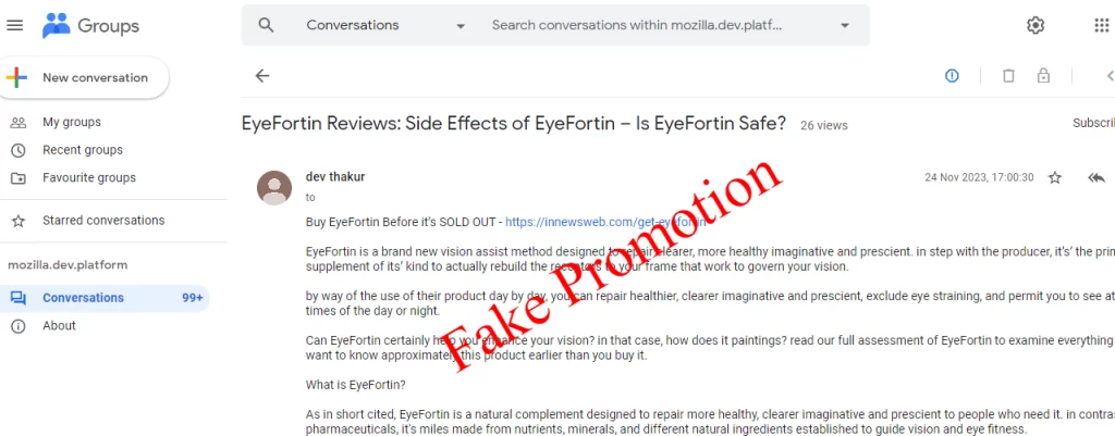 EyeFortin Review Fake Promotion