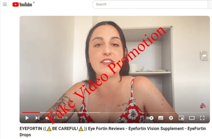 EyeFortin Review Fake Video Promotion
