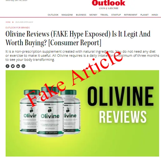 Olivine Reviews Fake Article