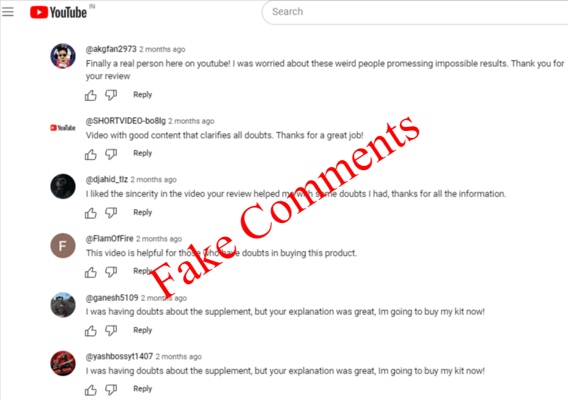 Olivine Fake Video Comments