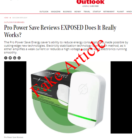 Pro Power Save Review Fake Article