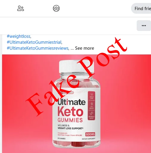 Ultimate Keto Gummies FB Fake Post