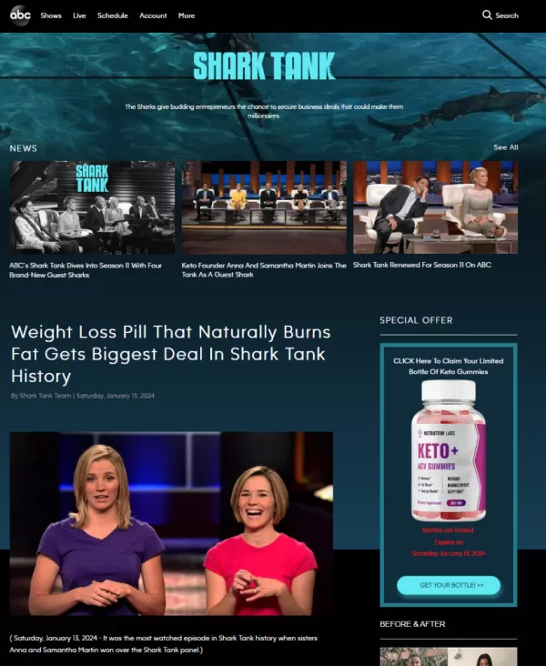 ABC.com shark tank page copy