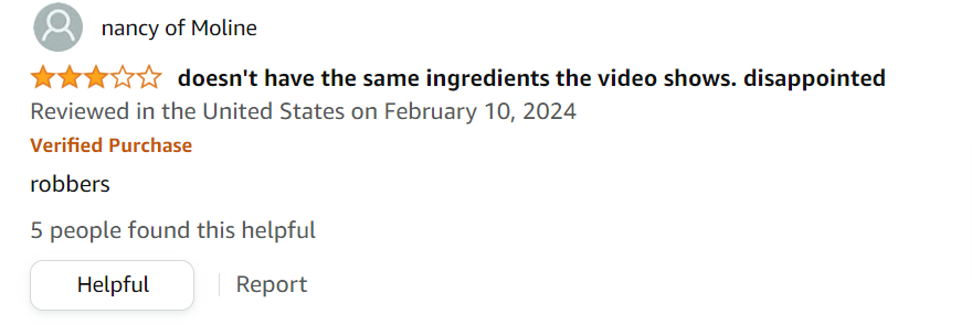 Sugar Defender complaint by an amazon verified customer