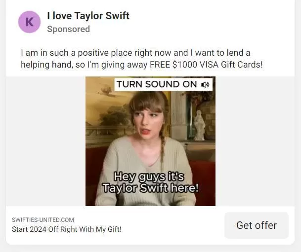 Taylor Swift Fake ad ss